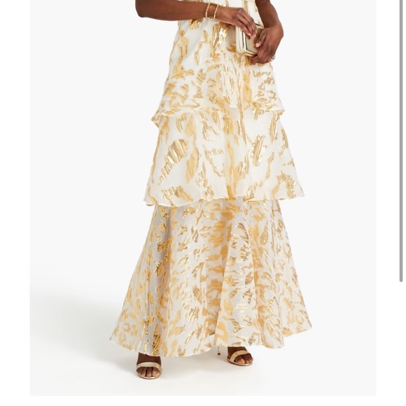 MARCHESA NOTTE
One-shoulder tiered brocade gown - Picture 6 of 6